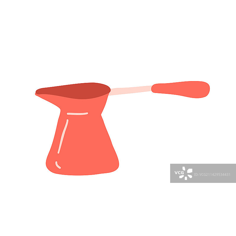 卡通彩色可爱土耳其咖啡壶厨房图标图片素材