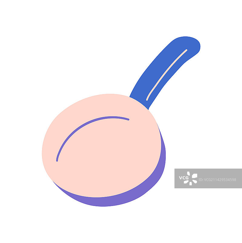 卡通彩色可爱煎锅厨房图标图片素材