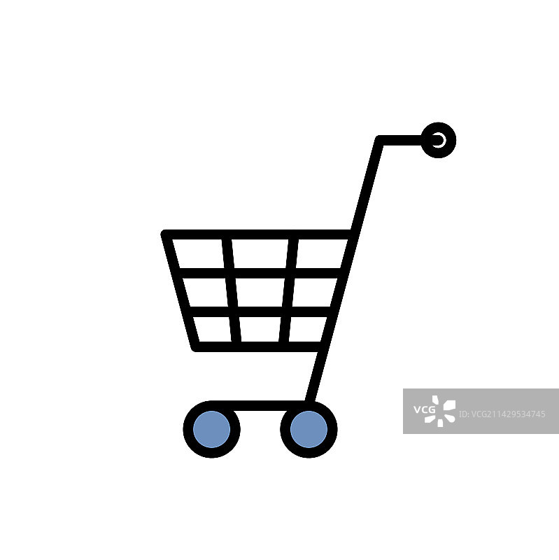 购物车符号黑色细线图标图片素材