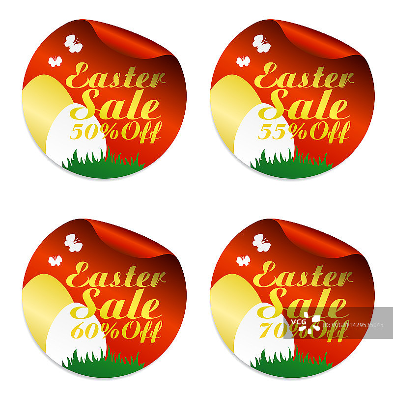 复活节红色促销贴纸套装50 55 60 70折图片素材