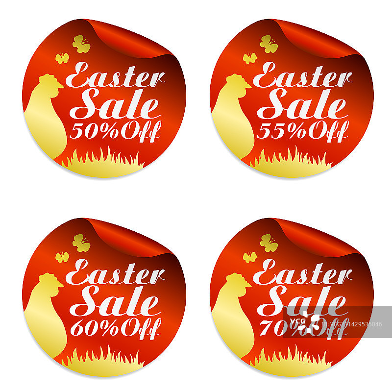 复活节红色促销贴纸套装50 55 60 70折图片素材