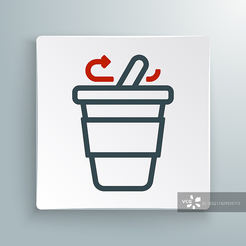 白色背景上的外带咖啡杯线条图标图片素材