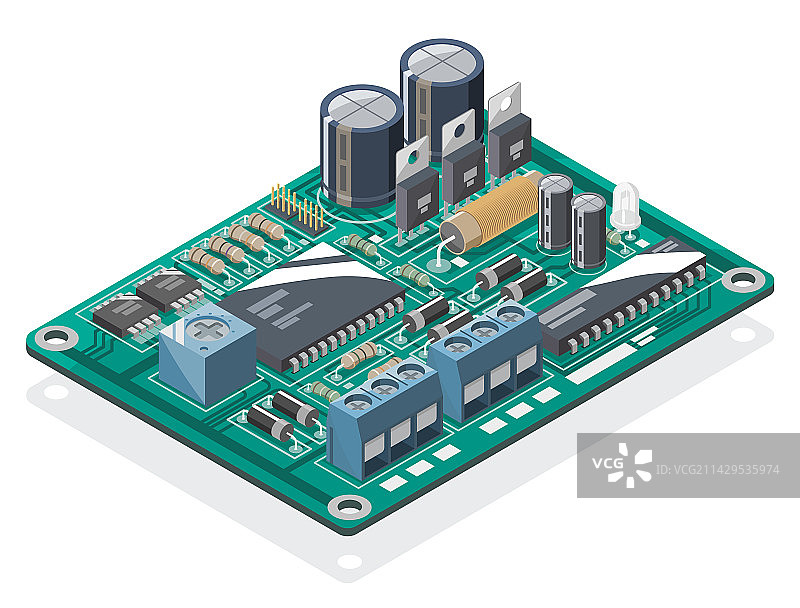 基础电子元件电路工程图片素材