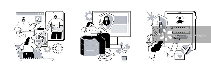 云服务访问抽象概念图片素材