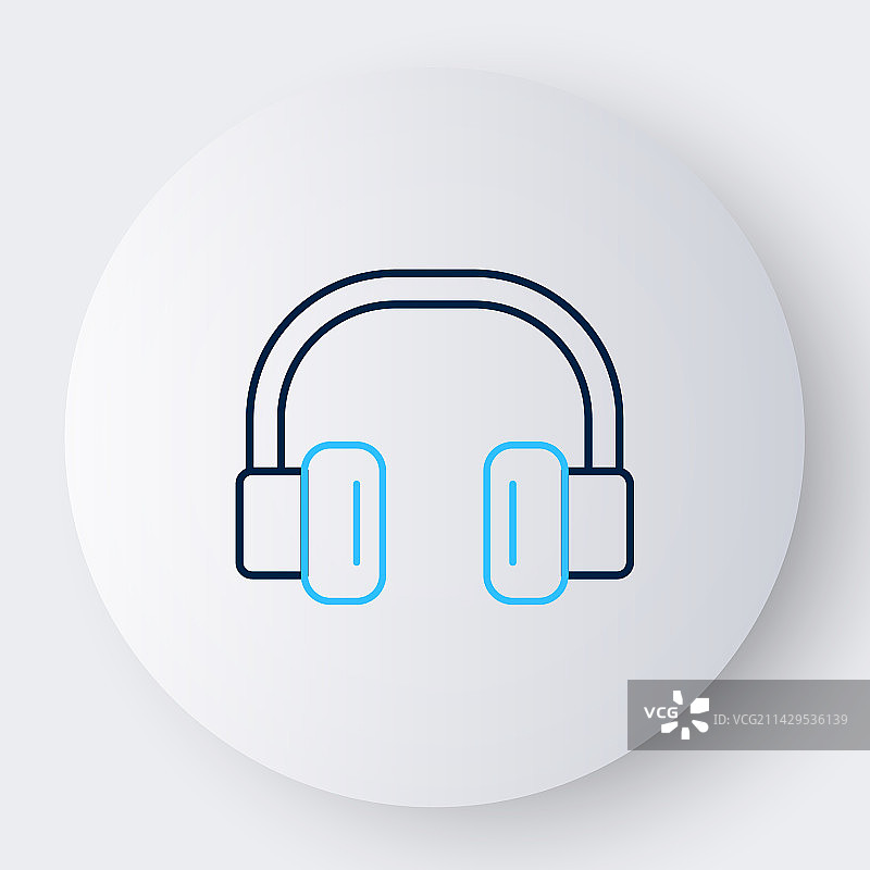 白色背景上的耳机线性图标图片素材