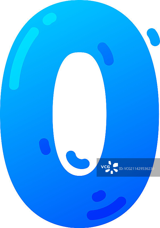 有趣的蓝色气球数字0图片素材