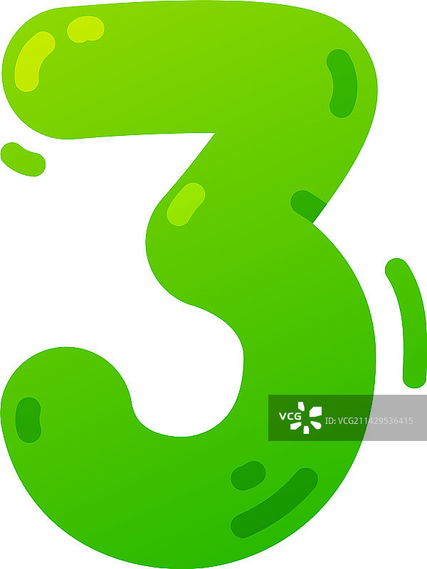 有趣的绿色气球数字3图片素材