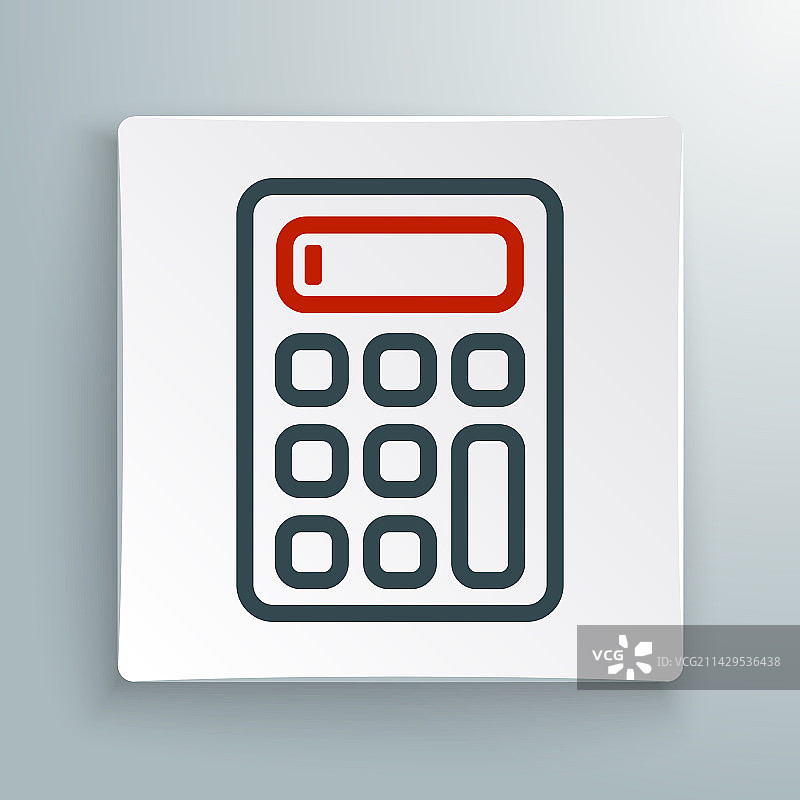 白色背景上的计算器图标线条图片素材