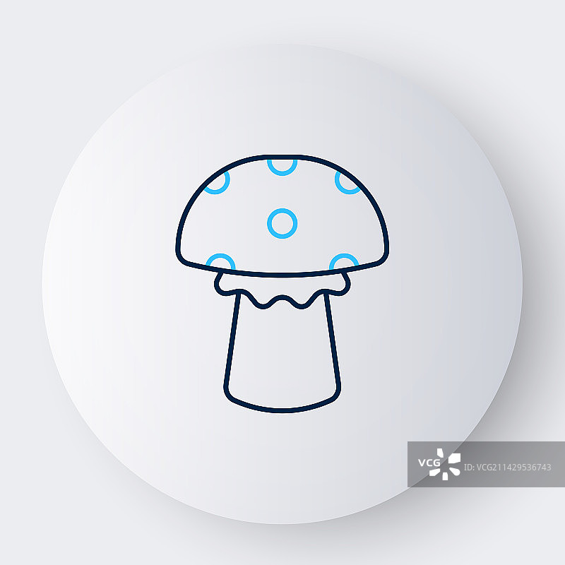 白色背景上的线条蘑菇图标图片素材