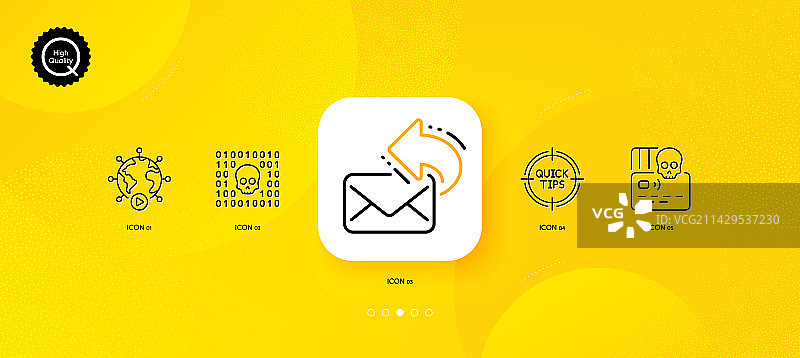 二进制代码网络攻击与邮件共享极简设计图片素材