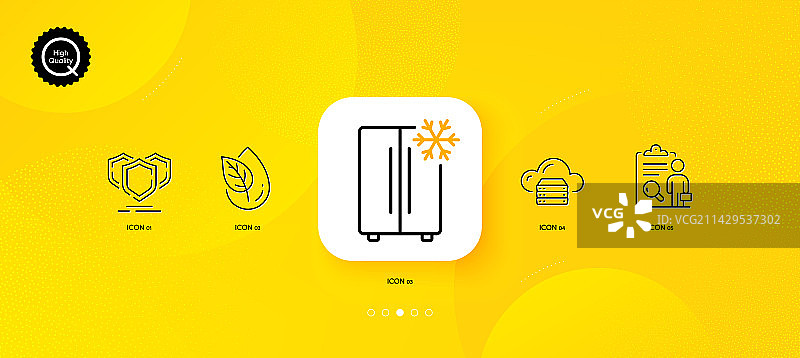 检查盾牌和有机产品简约线条图片素材