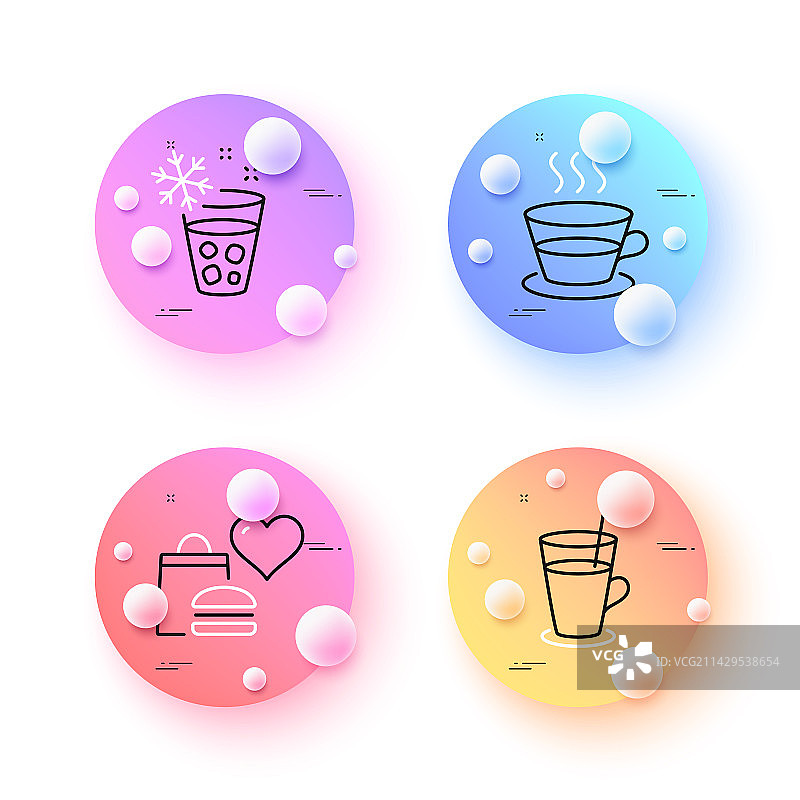 制冰机食物捐赠和咖啡杯简约设计图片素材