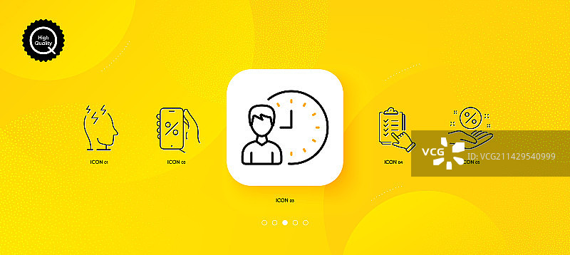 贷款百分比压力和清单极简线条图片素材