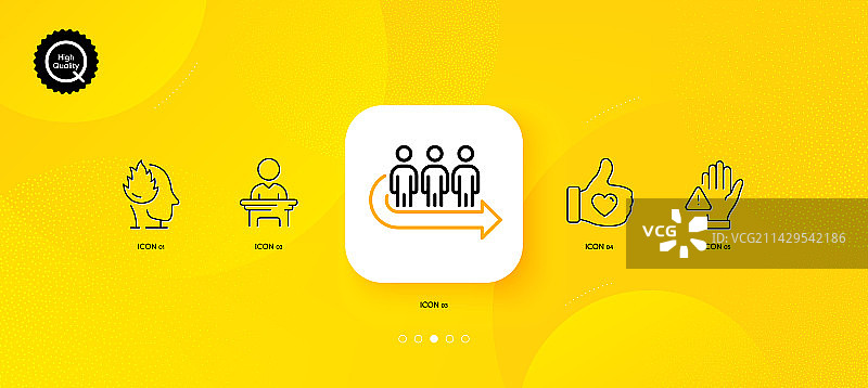 禁止触摸和排队最简线条图标图片素材