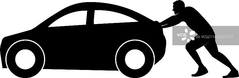 汽车抛锚或推车图标图片素材