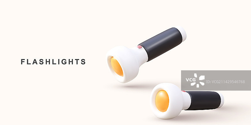 3D逼真手电筒图片素材