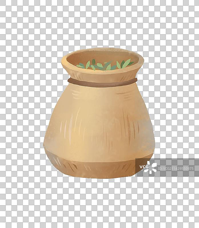 春天节气插画采茶的背篓图片素材