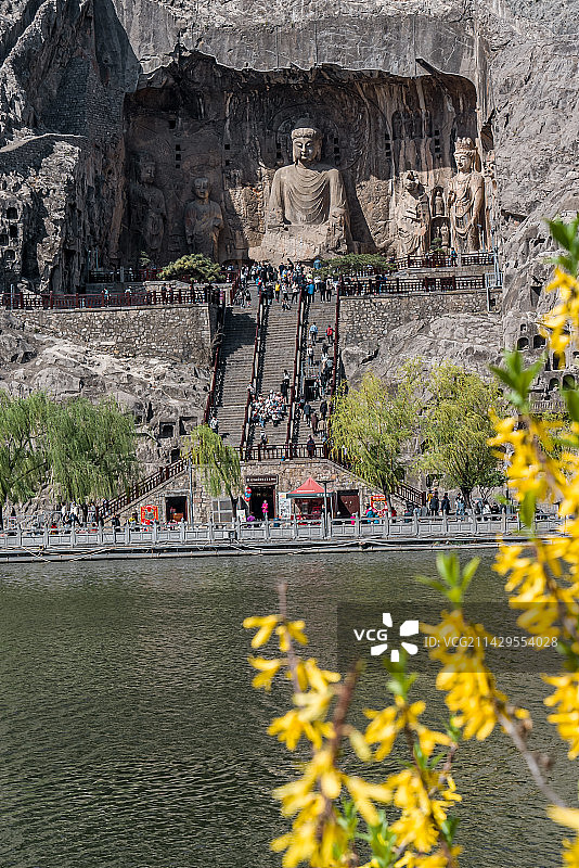 洛阳龙门石窟卢舍那大佛造像著名景点旅游图片素材