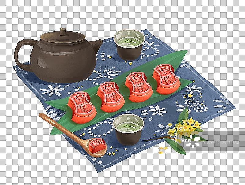 定胜糕和茶图片素材