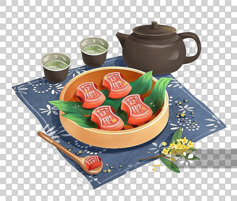 定胜糕和茶图片素材