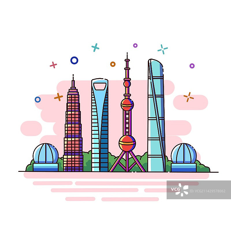 上海建筑MBE插画图片素材