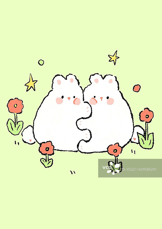 拥抱的兔子图片素材