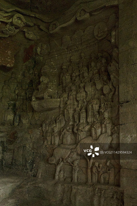 大足石刻北山石刻弥勒下生经变相图片素材