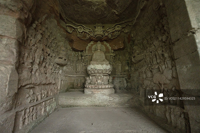 大足石刻北山石刻弥勒下生经变相图片素材