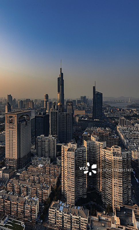 南京天际线日落图片素材