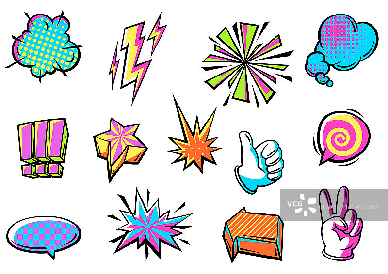 漫画语音气泡符号标志素材合集图片素材