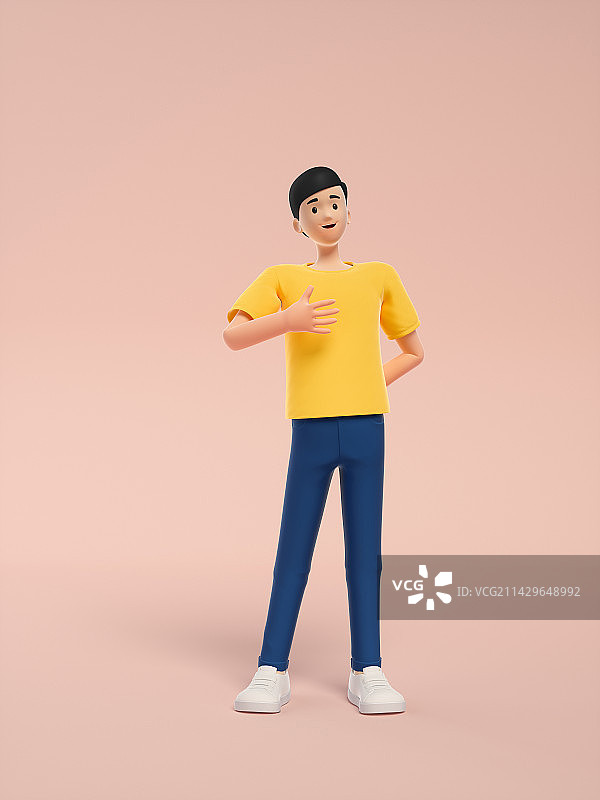 三维渲染的年轻男人图片素材