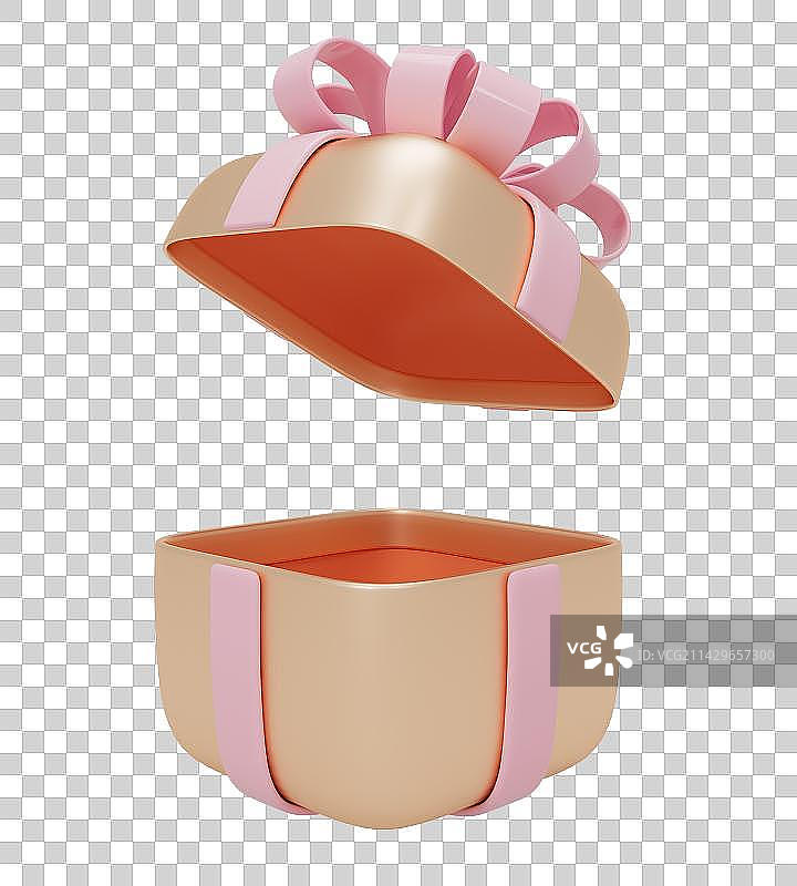 开启的礼盒3D渲染图片素材