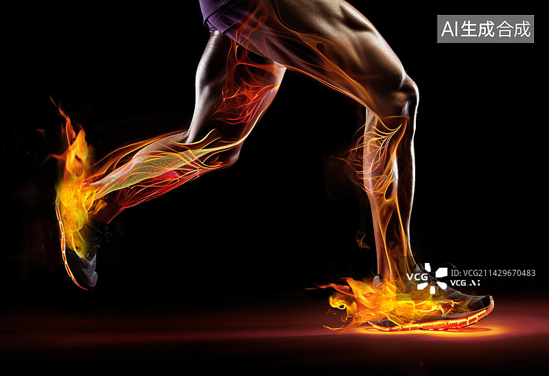 【AI数字艺术】运动员跑步耐力力量坚持运动冲刺背景素材图片素材