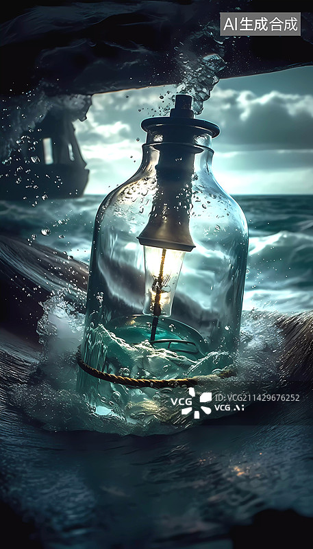 【AI数字艺术】漂流瓶系列图片素材