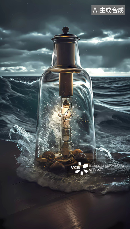 【AI数字艺术】漂流瓶系列图片素材