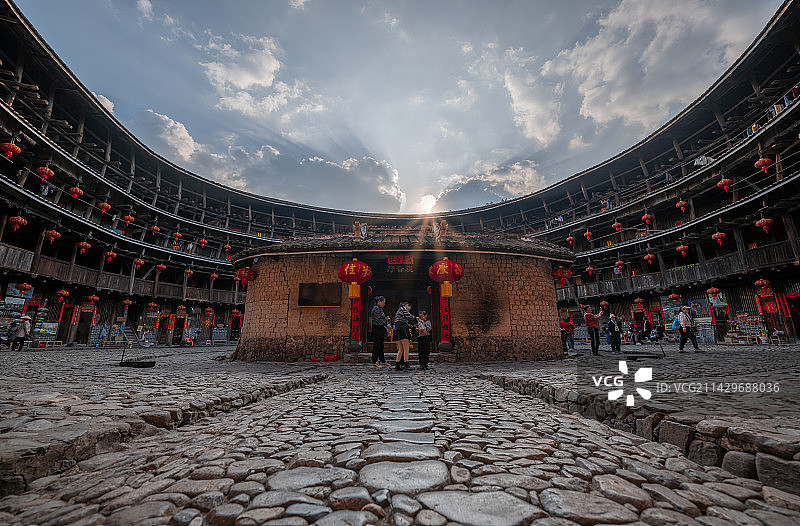 福建裕昌楼 东倒西歪楼图片素材