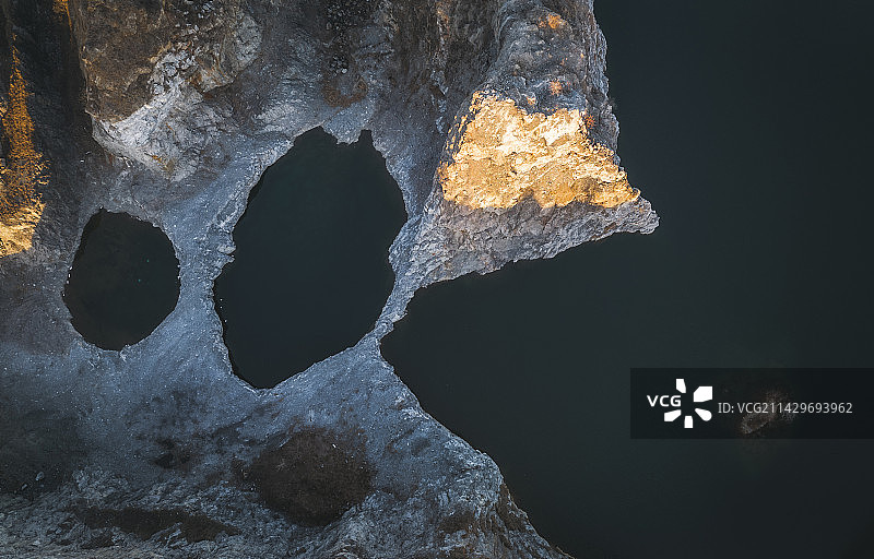 信阳息县濮公山矿山航拍视角图片素材