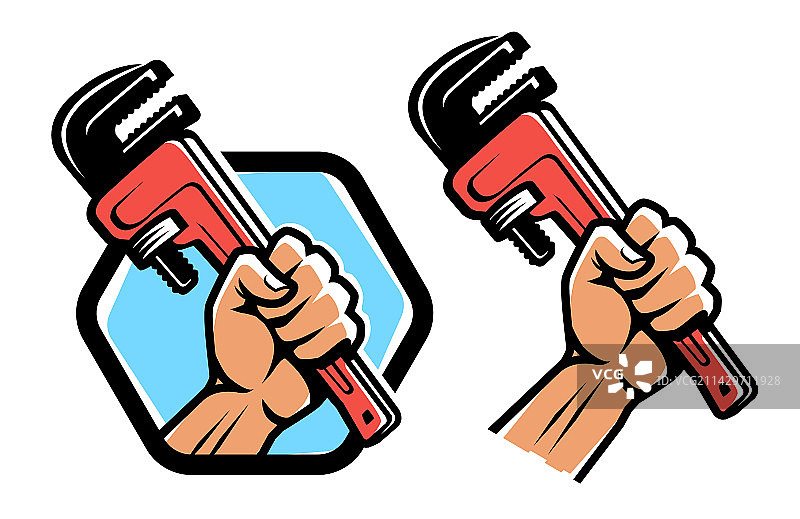 握着扳手的拳头，车间技术服务图片素材