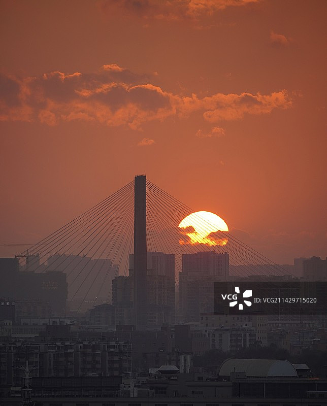 日落时的城市景色图片素材