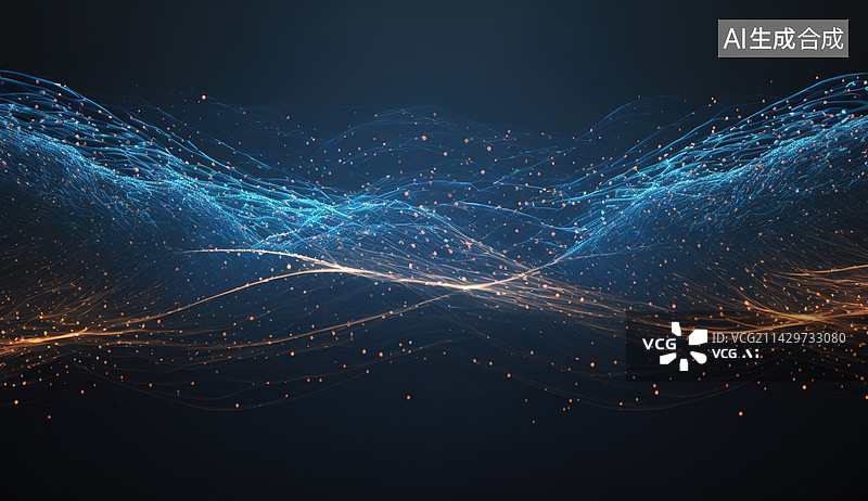 【AI数字艺术】粒子汇聚科技背景图片素材