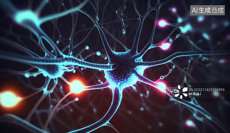 【AI数字艺术】神经元细胞概念图片素材
