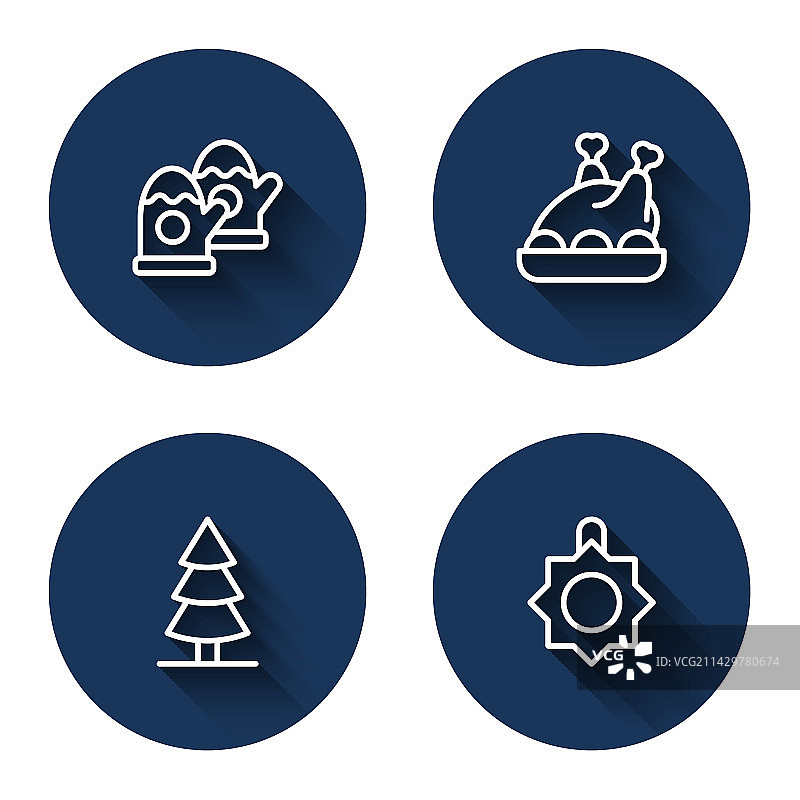 圣诞手套与烤火鸡图片素材