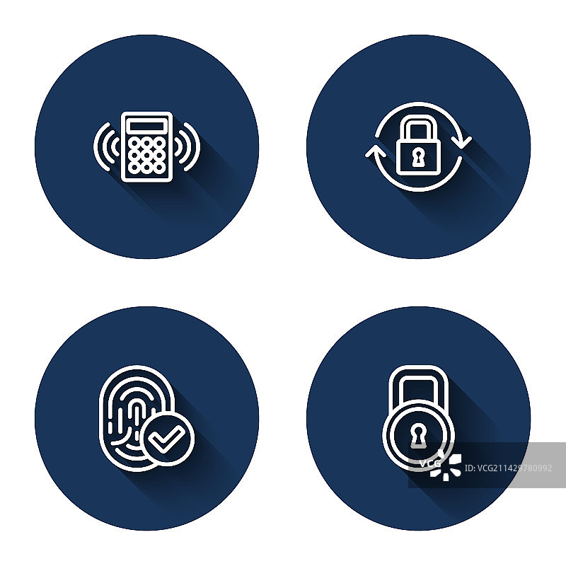 监控键盘和门禁面板锁图标图片素材