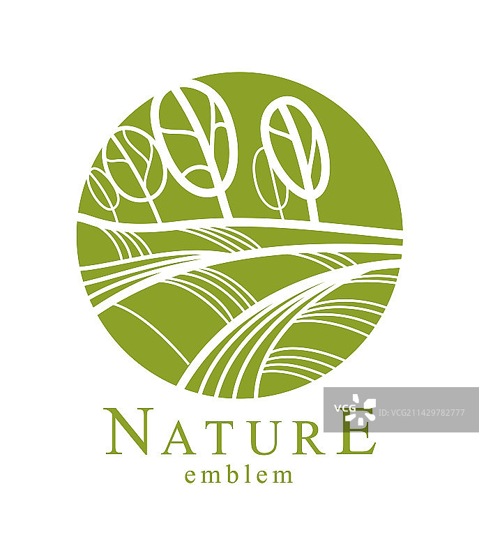 树木风景线性图图片素材