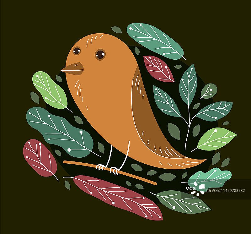 树枝上的可爱小鸟图片素材