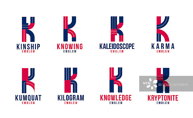 字母K标志元素复古潮流初始图片素材