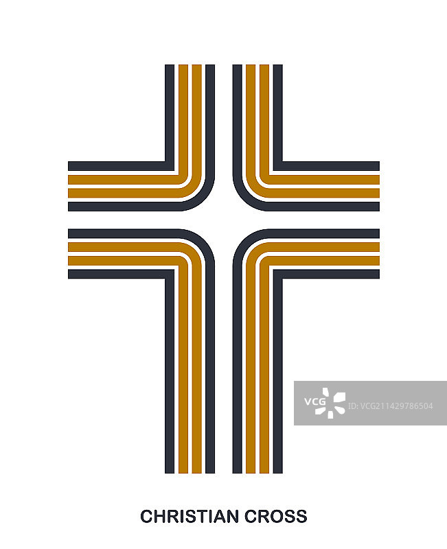现代线性风格基督教十字架符号图片素材