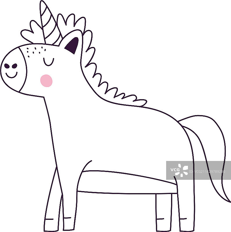 可爱无色独角兽图片素材