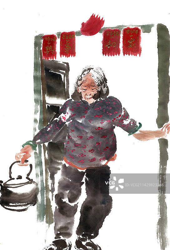 门口的老人图片素材
