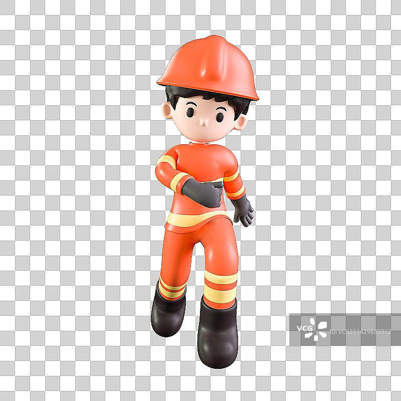3D卡通消防员图片素材